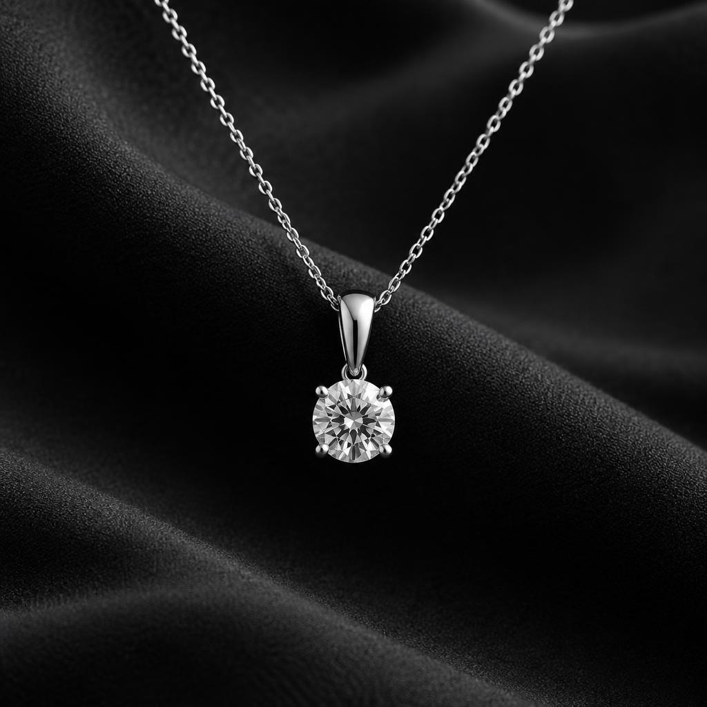 Diamond pendant — Solitaire · white gold