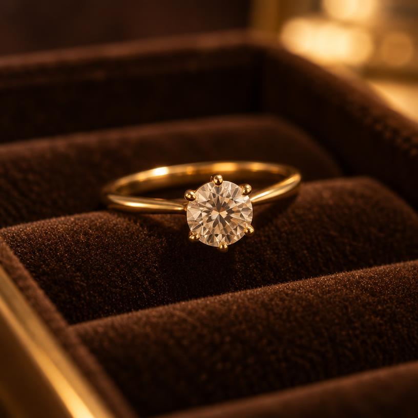 Solitaire, 0.8ct — Diamond · custom set